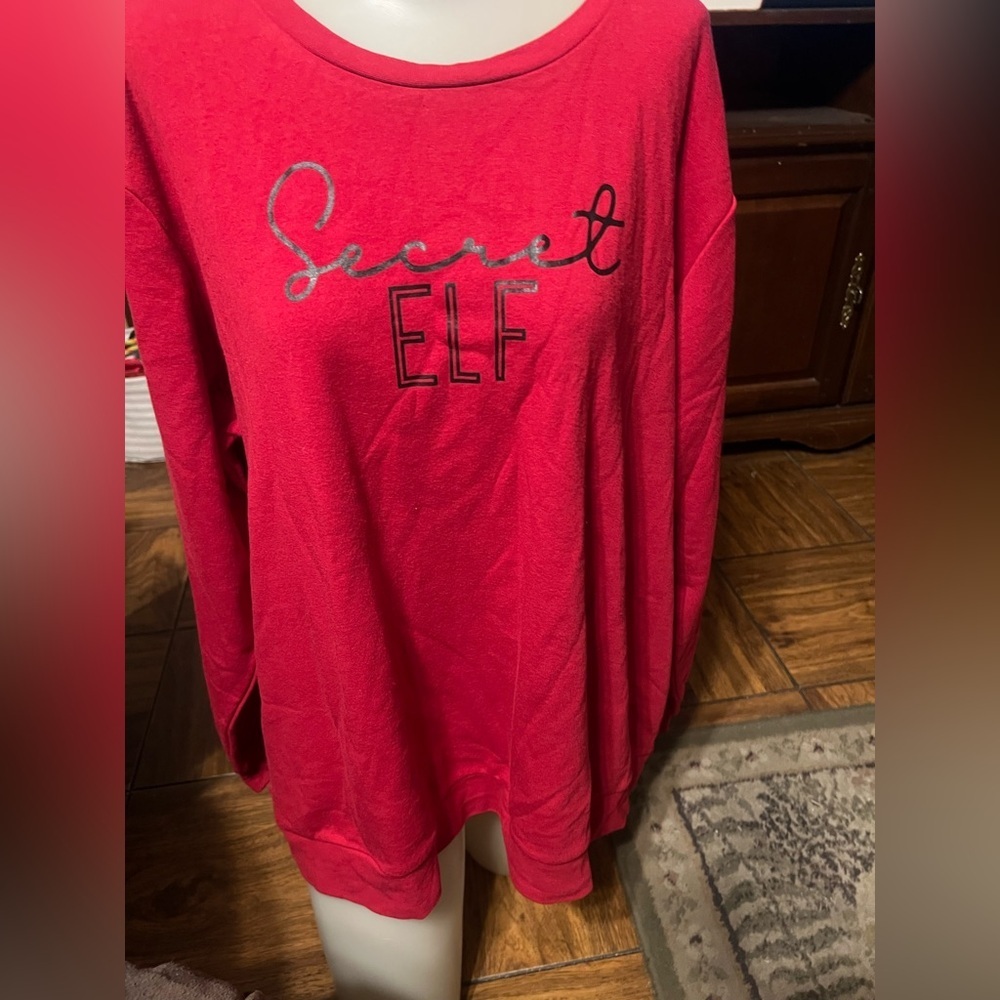 Vibrant Red Women's 'Secret Elf' Sweatshirt
